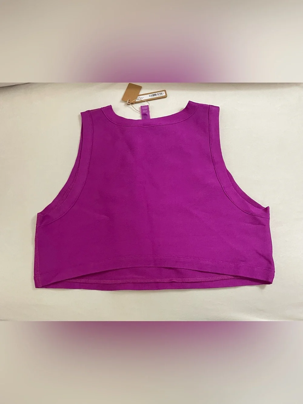 Skims NWT Knit Swim High Neck Top Lollipop Magenta Crop Size 3X